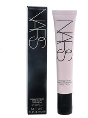 NARS Radiance Primer SPF 35 bottle showing oil-free formula for a fresh, radiant base.