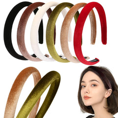 NARUNING velvet headbands 6-pack in assorted colors for versatile daily styling.