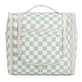 Narwey mint green checkerboard bag front view showing space-saving travel-ready design
