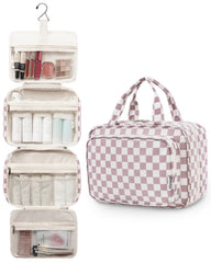 Narwey dusty pink checkerboard interior lining adds subtle elegance and protection.