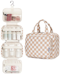 Narwey hanging toiletry bag folded compact for portable organization on the go