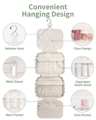 Narwey hanging toiletry bag mint green checker hook for convenient hanging in any hotel