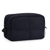 Narwey Puffy makeup bag closeup showcases quilted texture for travel-ready style
