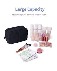 Narwey Puffy makeup bag interior is neatly organized with mesh pockets for easy access