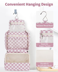Narwey toiletry bag interior compartments organize skincare and cosmetics for easy access.