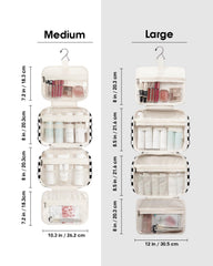 Narwey large hanging toiletry bag side view enables easy-access storage while traveling