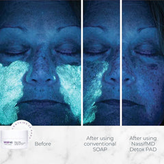 Wipes close-up reveals textured pads for deep cleansing and gentle exfoliation