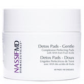 NassifMD Gentle Detox Pads packaging showcases premium, dermatologist-tested skincare.