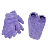 NatraCure moisturizing gel booties lavender front view for intense hydration