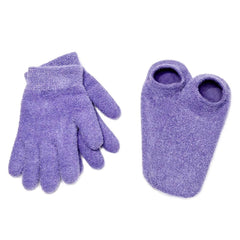 NatraCure moisturizing gel booties lavender front view for intense hydration