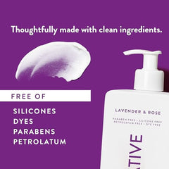 Native Body Lotion texture close-up highlights creamy, non-greasy finish.
