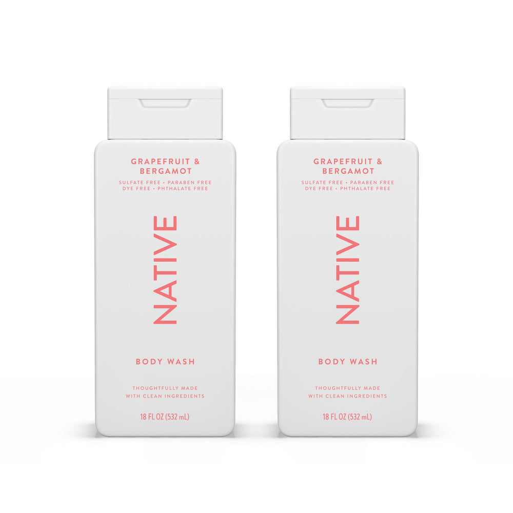 Native Body Wash bottle pour demonstrates gentle cleansing for all skin types