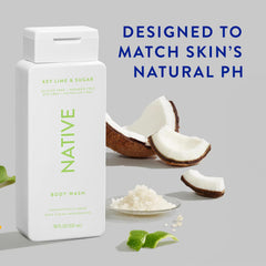 Native Body Wash pour bottle shows easy, quick shower with plant-based cleansing.