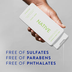 Native Body Wash sulfate-free label on bottle highlights clean ingredients