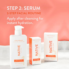 Native Brightening Facial Serum being applied to skin for quick absorption