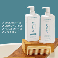 Native Cashmere & Rain duo packaging highlights value for all hair types and routines.
