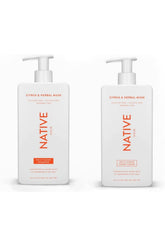 Native Citrus Herbal Musk Shampoo bottle highlights a sulfate-free daily cleanser for vibrant hair.
