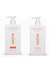 Native Citrus Herbal Musk Shampoo bottle highlights a sulfate-free daily cleanser for vibrant hair.