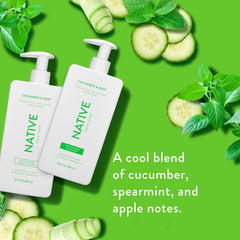 Native Conditioner cucumber mint bottle supports detangling and smoothness for color-treated hair.