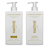 Native Curl Care coconut milk turmeric shampoo bottle front showing sulfate-free formula for bouncy curls