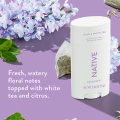 Lilac & White Tea scent image suggesting light floral aroma with citrus