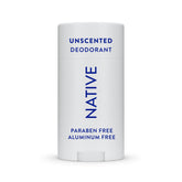 Native unscented deodorant bottle—aluminum-free protection for all-day odor control.