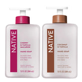 Native Hand Soap Set cherry-vanilla-macaron bottle close-up for gentle cleanse