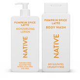 Native Pumpkin Spice Latte body wash lather for a spa-like shower ritual.