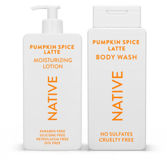 Native Pumpkin Spice Latte body wash lather for a spa-like shower ritual.