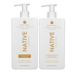 Native Sugar Cookie shampoo bottle showcases festive holiday scent for showers.