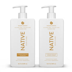 Native Sugar Cookie Shampoo bottle with rich lather for moisturized hair