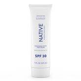 Native Sunscreen SPF 30 tube-front view shows fragrance-free protection for sensitive skin.