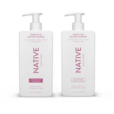 Native Vanilla and Cactus Flower shampoo bottle, volumizing formula for all hair types.