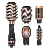 Natrial hair dryer brush front view with ergonomic handle for comfortable styling