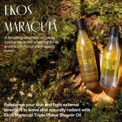 Natura Passion Fruit triple phase application-wet-skin ready for even spread after shower.