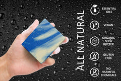 NATURAL AMERICAN SOLDIER bar soap with masculine scent for daily cleansing.