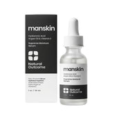 Natural Outcome Man Skin Supreme Serum en bote, hidratación profunda para piel áspera.