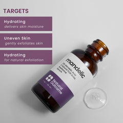 Natural Outcome Mandelic Acid Serum ingredients highlight mandelic acid and hydration.