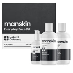Natural Outcome Mens Skin Care Kit box front for gifting and daily grooming.