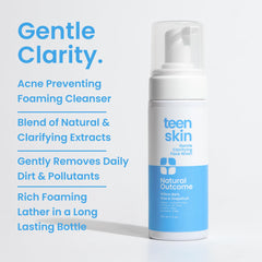 Natural Outcome Teen Skin Face Wash foaming lather—light, oil-free cleansing for all skin types.