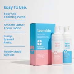 Natural Outcome Teen Skin Face Wash applied with water during teen skincare routine.