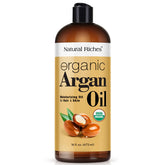 Natural Riches Organic Argan Oil 16oz bottle for deep moisture and radiant shine