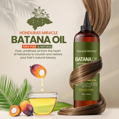 Natural Riches Batana Oil pour demonstrates easy scalp and strand application.