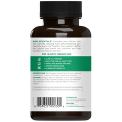 Natural Wellbeing Hair Essentials packaging and label highlighting gluten-free vegan formula