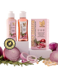 Natural Sant onion-keratin-duobox 120ml front view for smooth, long-lasting straight hair.