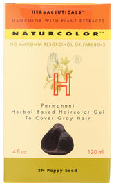 Naturcolor Poppy Seed Hair Dye bottle shows plant-based formula for vibrant color.