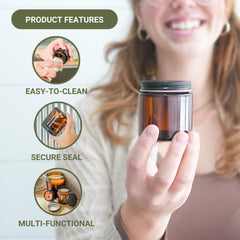 Nature Packaged amber jar 4oz sun-protected container helps preserve product quality against UV exposure.