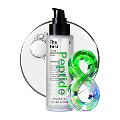 Nature Republic The First Peptide Boosting Serum bottle front showing hydration ready for daily routine