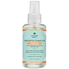 Nature Spell lightweight hair oil bottle highlights a lightweight formula for smoother, shinier hair.