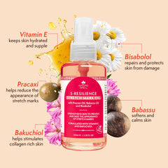 Nature Spell Stretch Mark Oil on belly area demonstrating daily use routine